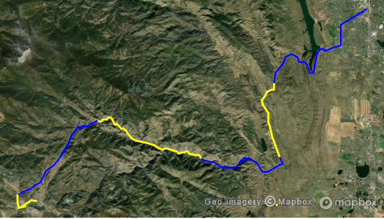 Map of slopes encountered during a ride